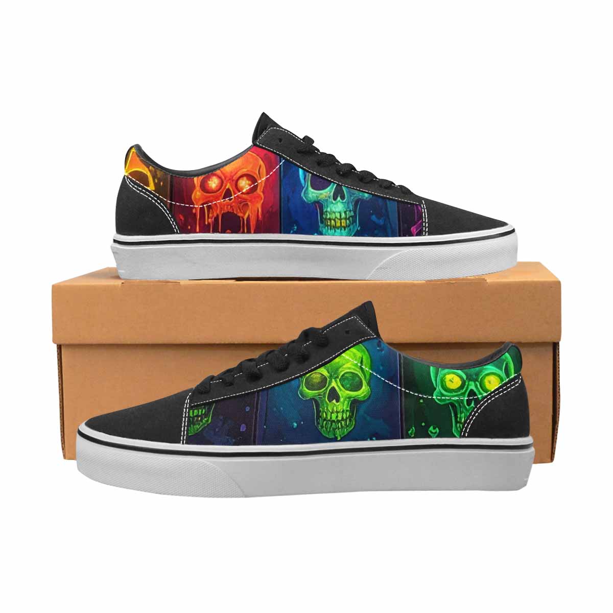 WOMEN'S Toxic Skeleton Hot Dog Lace-Up Canvas Cottagecore Sneakers