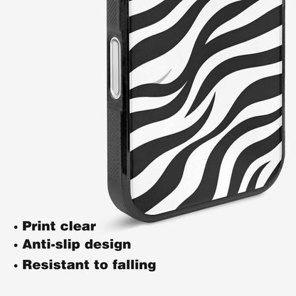 iPhone 16 Plus Case — Zebra Print Black White, Original Design Phone Case