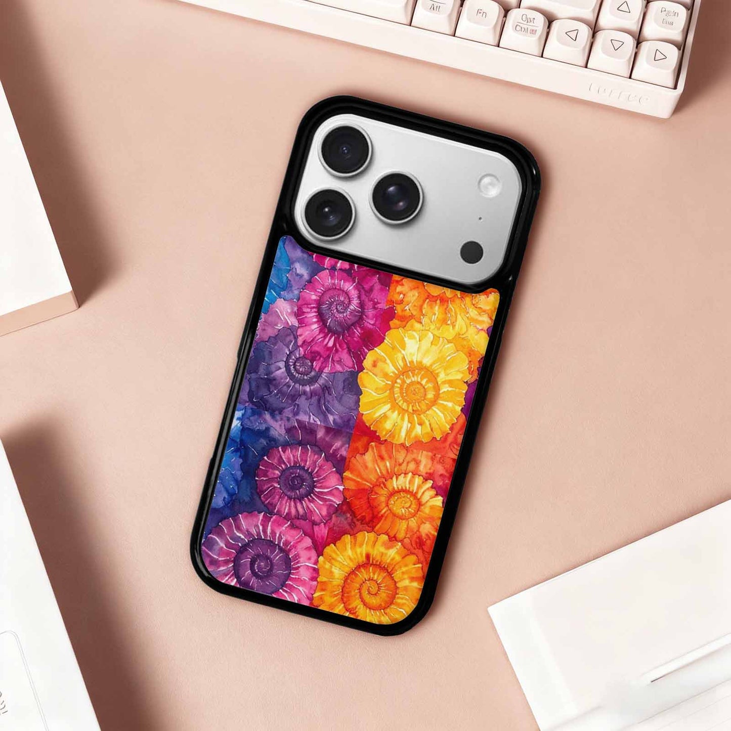 iPhone 17 Pro Case — Small Tie Dye Swirl Pattern Tie, Custom Printed Phone Case