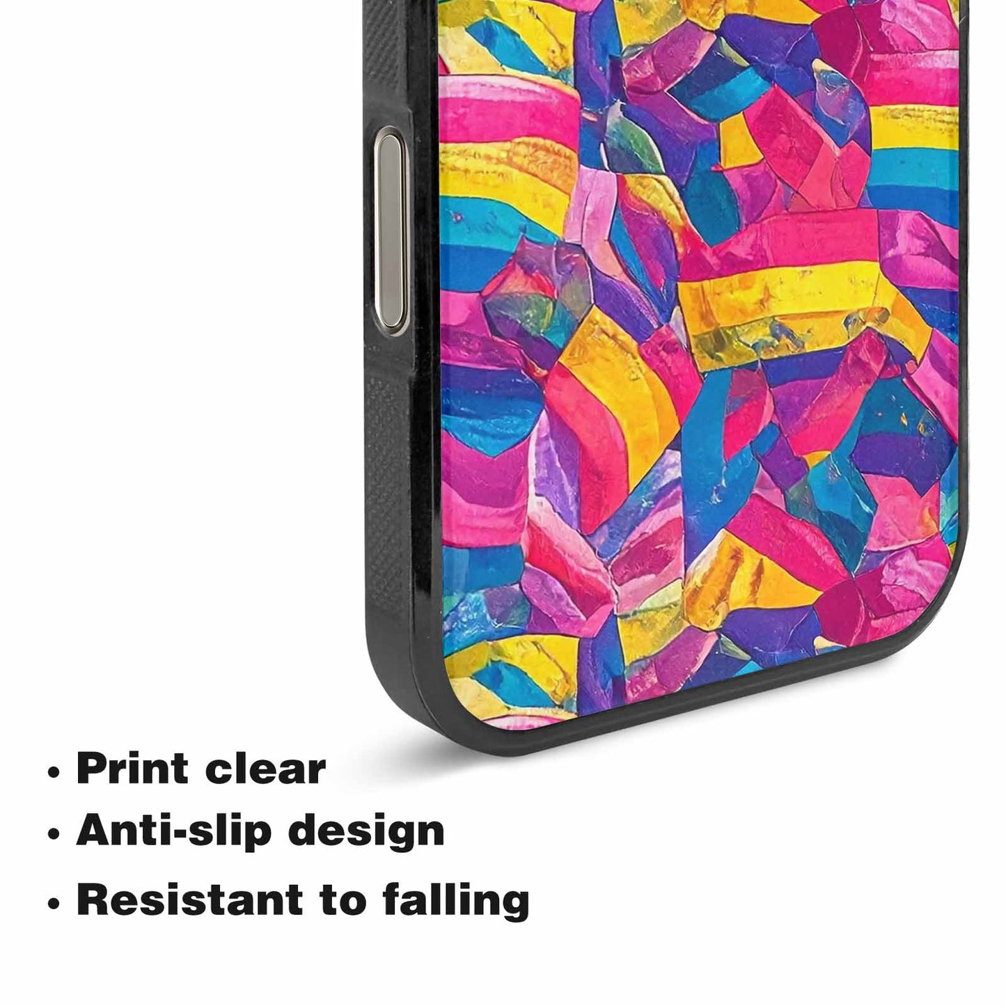 iPhone 16 Pro Case — Pansexual Flag Color Theme Small Rainbow, Custom Printed Phone Case