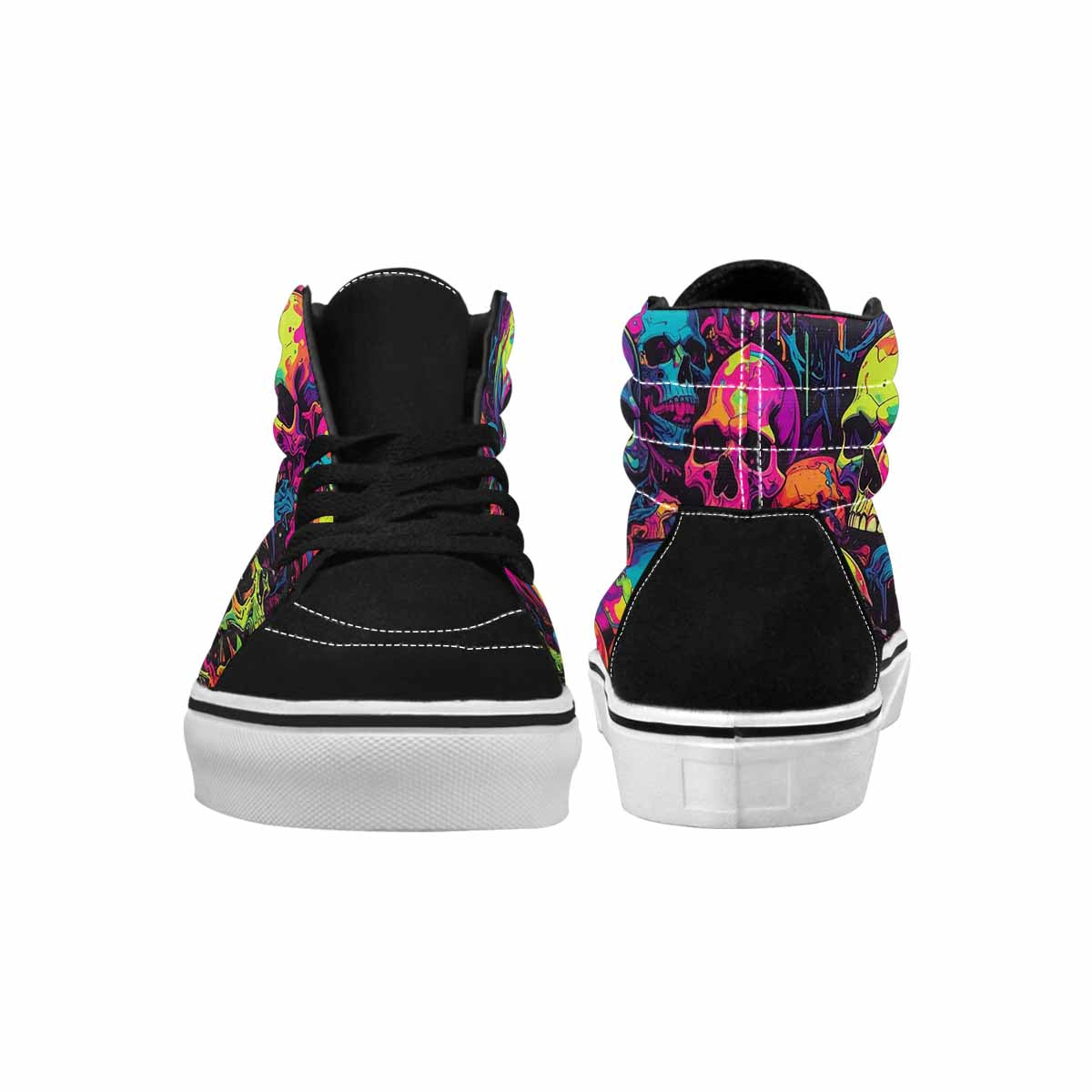 MEN'S 1000s Skulls Digital Camo High Top Canvas Neon Fantasy Custom Shoes