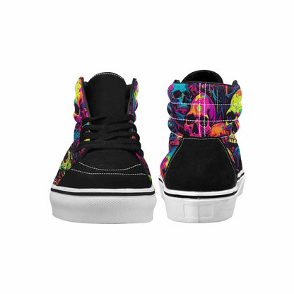MEN'S 1000s Skulls Digital Camo High Top Canvas Neon Fantasy Custom Shoes