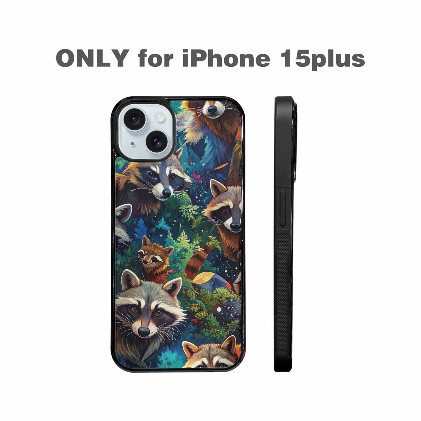 iPhone 15 Plus Case — Raccoon Bandit Raccoon Bandit Pattern Hundreds, Personalized Phone Case