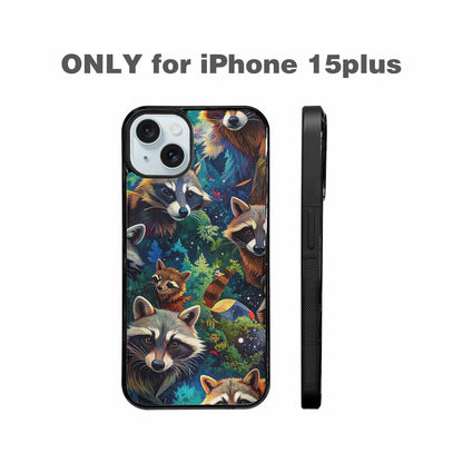 iPhone 15 Plus Case — Raccoon Bandit Raccoon Bandit Pattern Hundreds, Personalized Phone Case