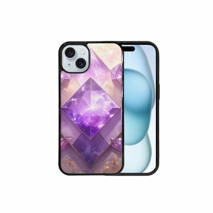 iPhone 15 Plus Case — Amethyst Crystal Art Pattern Personalized Phone, Custom Printed Phone Case