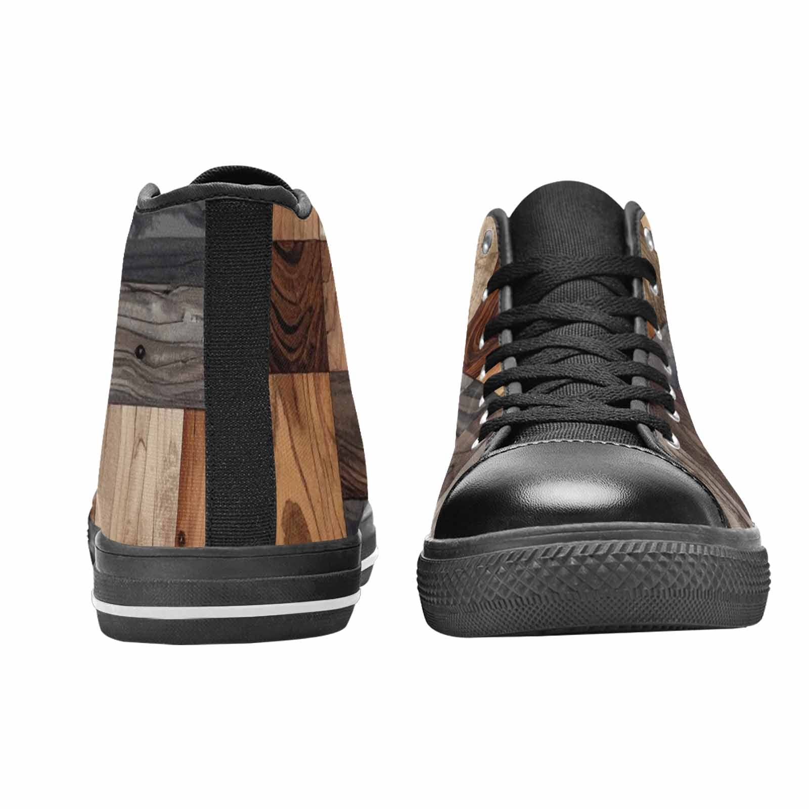 WOMEN'S Wood Grain Texture High Top Canvas Aesthetic Sneakers