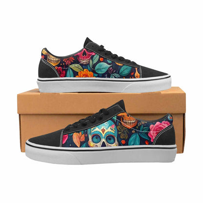 WOMEN'S Skulls  Botanical Skulls Lace-Up Canvas Surreal Shoes