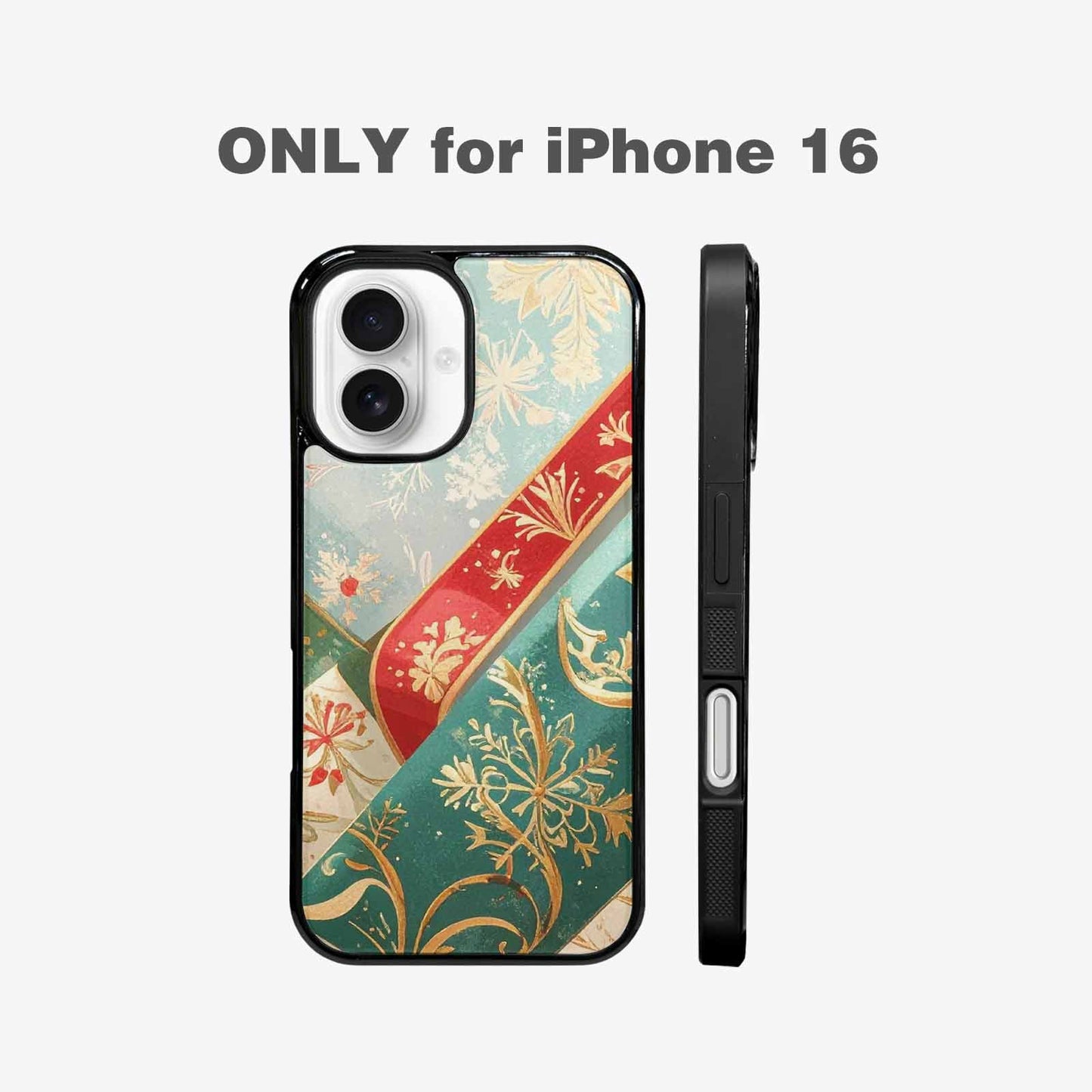 iPhone 16 Case — Christmas Wrapping Paper Pattern Art Wallpaper, Custom Print Case Cover