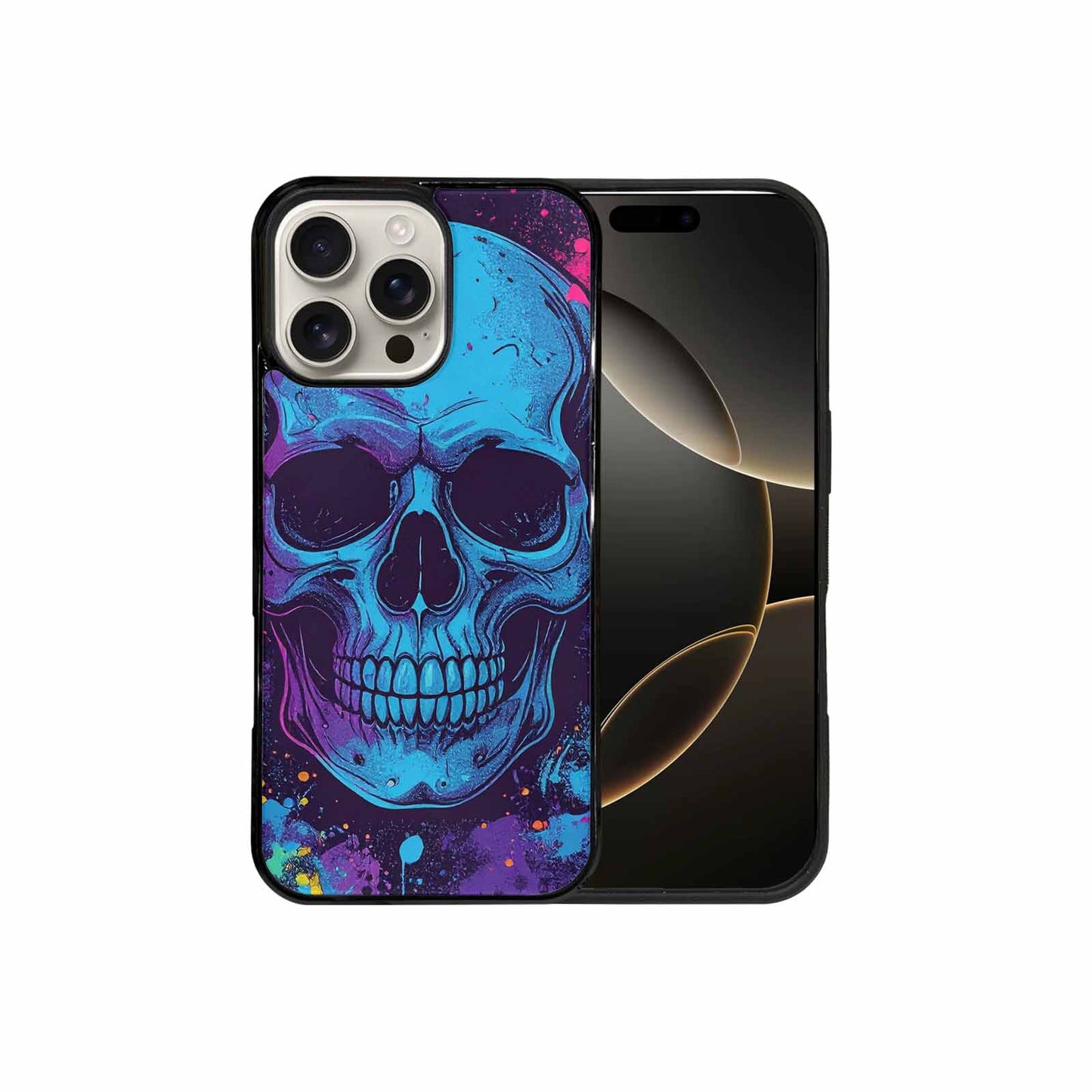 iPhone 16 Pro Max Case — Skulls Splatter Comic Custom, Custom Printed Phone Case
