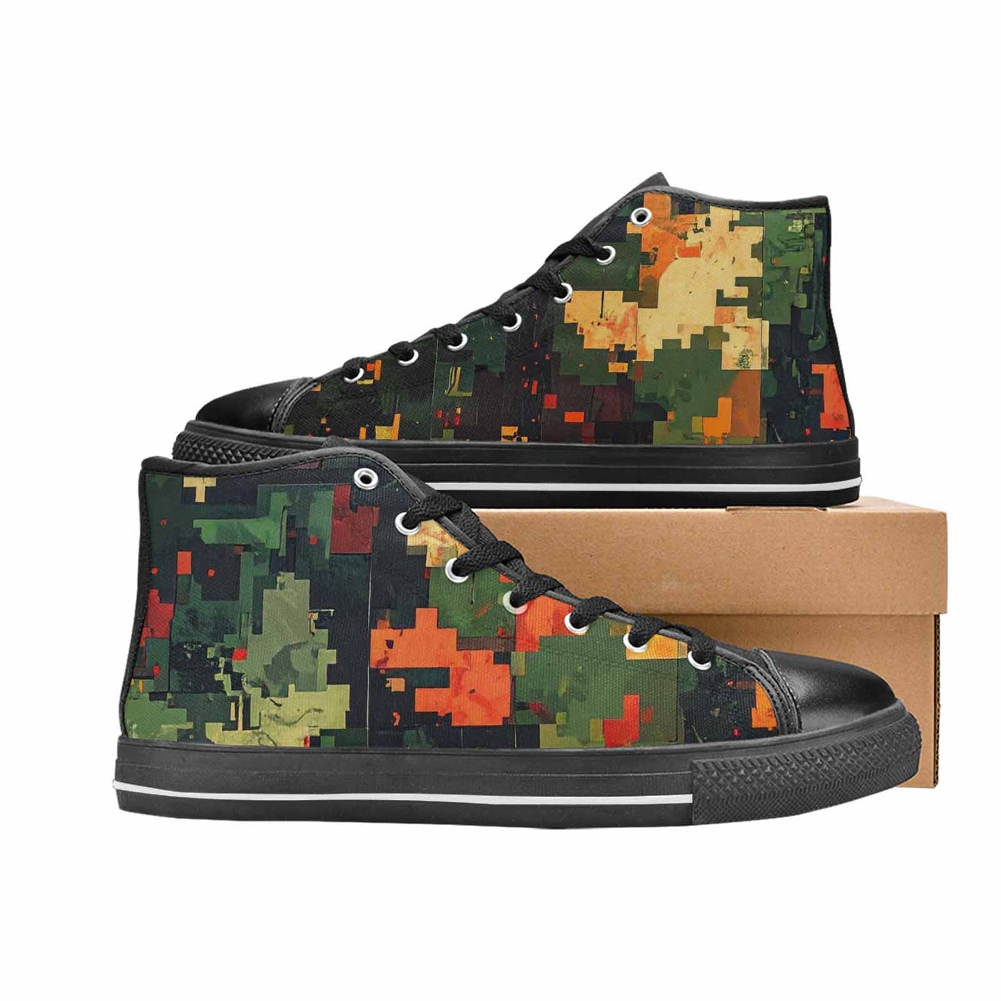 MEN'S Military Camouflage Blotch High Top Canvas Y2K Custom Shoes