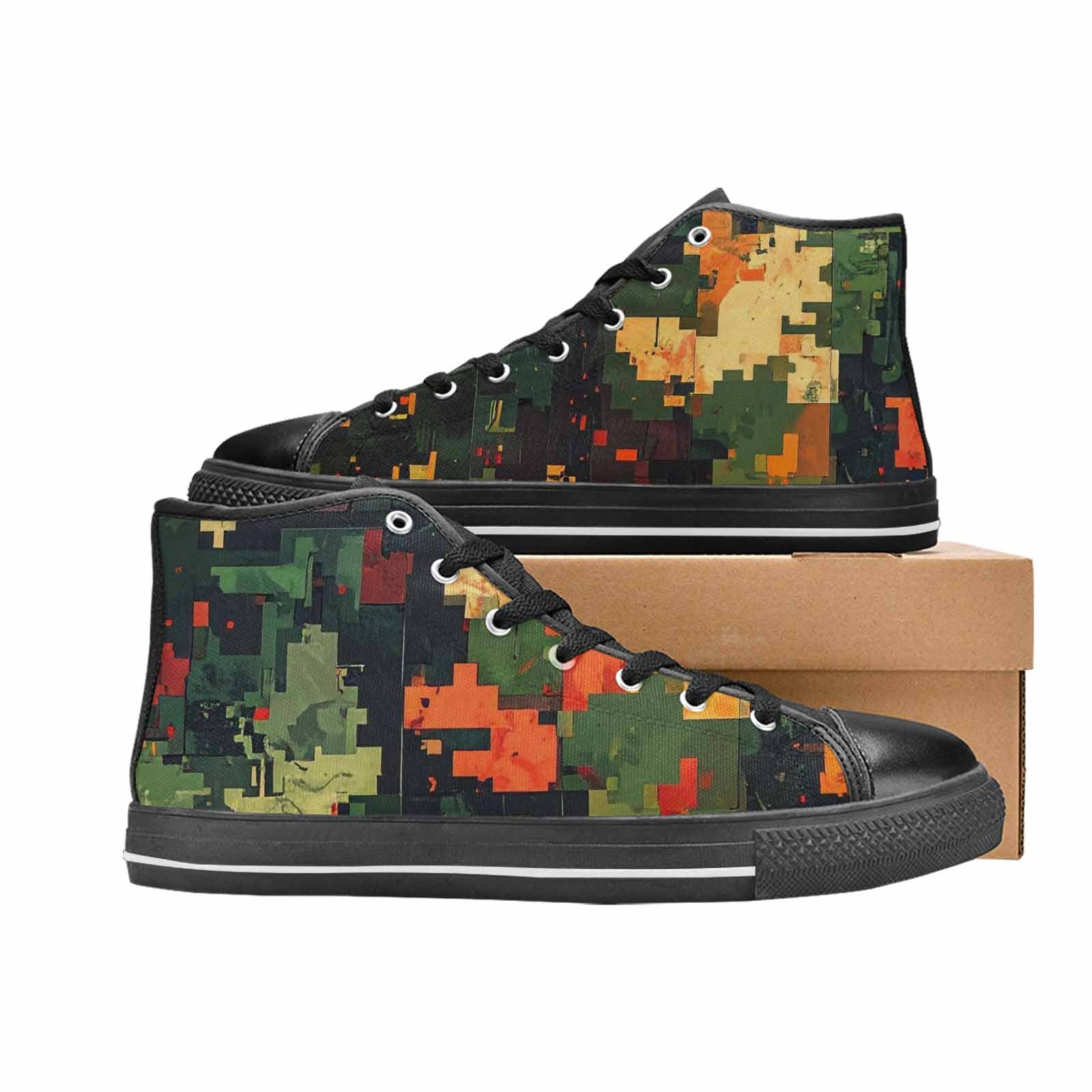 MEN'S Military Camouflage Blotch High Top Canvas Y2K Custom Shoes