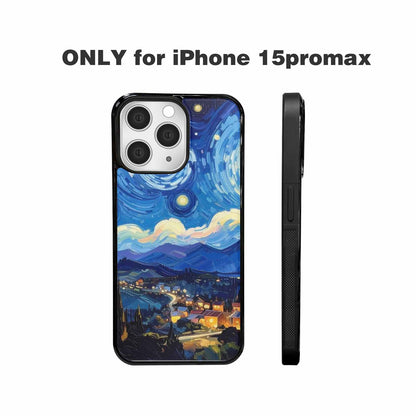 iPhone 15 Pro Max Case — Starry Night Van Gogh Paint Art, Personalized Phone Case