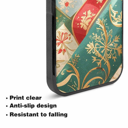 iPhone 15 Plus Case — Christmas Wrapping Paper Pattern Art Wallpaper, Unique Phone Case Design