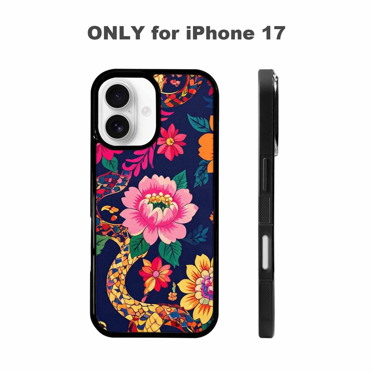 iPhone 17 Case — Snakes Print Floral Seamless Floral, Original Design Phone Case