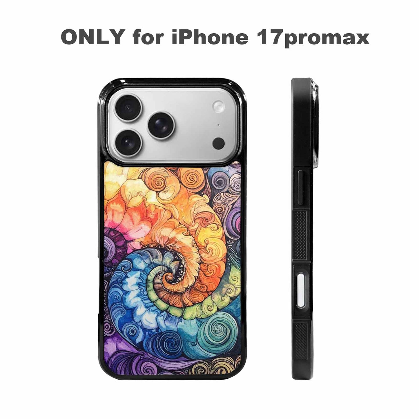 iPhone 17 Pro Max Case — Tie Dye Swirls (black Tie Dye, Custom Art Phone Cover