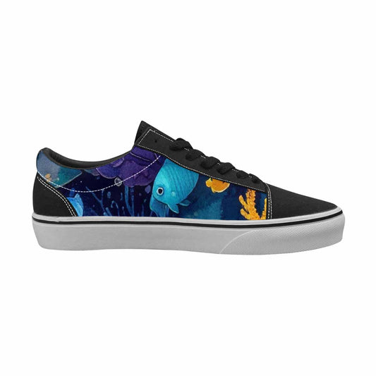 MEN'S Fish Scale Coral Canvas Lace-Up Cottagecore Sneakers