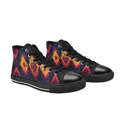 Wild Tribal Ripple 2 Kids' High Top Canvas Shoes