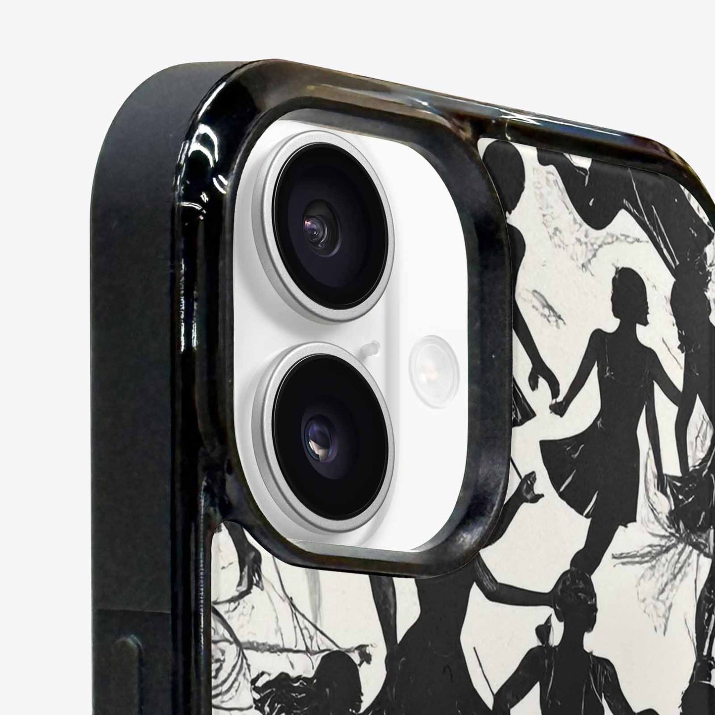 iPhone 16 Case — Bold Dancing Figure Line Art Pattern, Custom Designed Case Cover