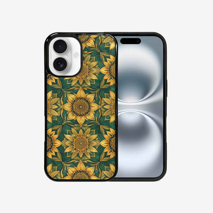 iPhone 16 Case — Sunflower Mandala Kaleidoscope Custom, Personalized Phone Case