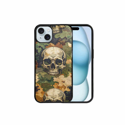 iPhone 15 Plus Case — Military Camo Texture Combined With Distressed, Unique Phone Case Design
