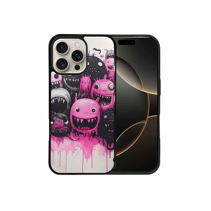 iPhone 16 Pro Max Case — Monsters General Black Pink Ink Cartoon, Custom Made Phone Cover