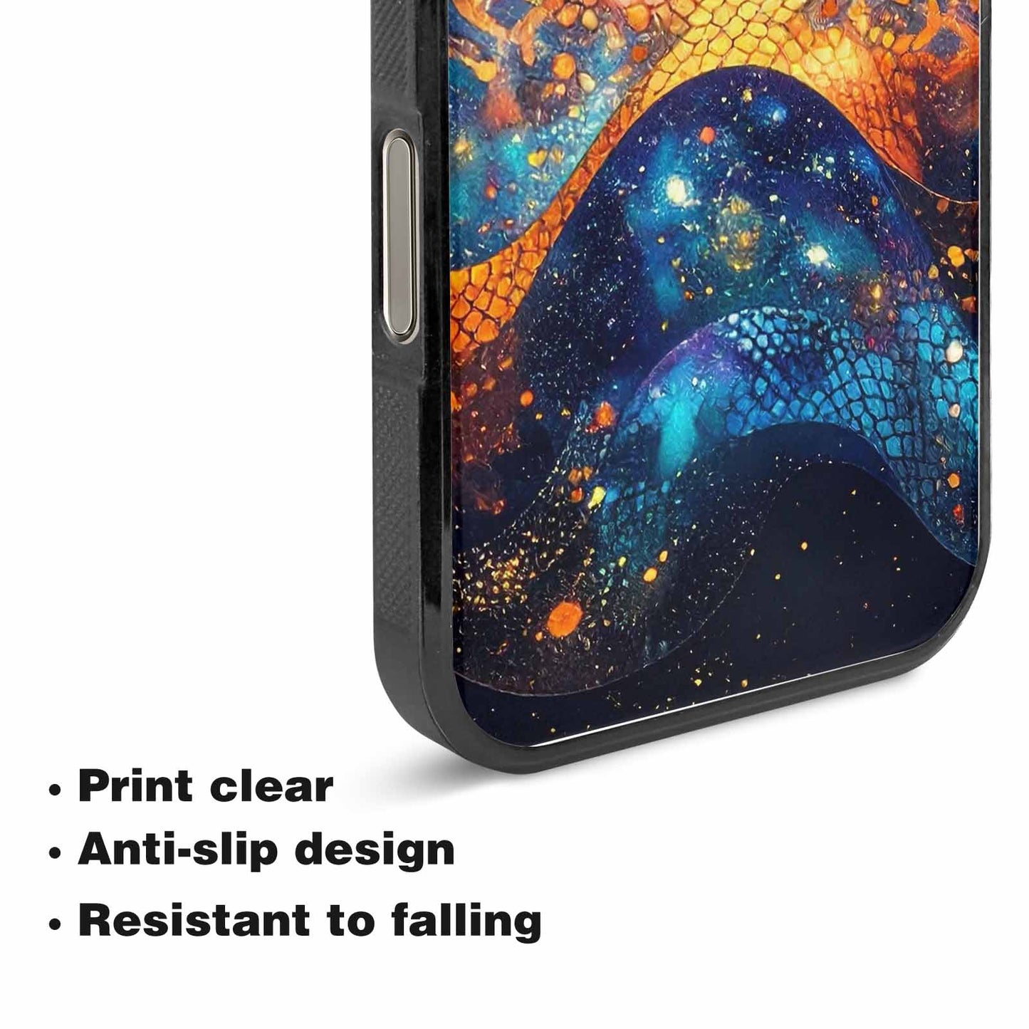 iPhone 15 Pro Max Case — Galaxy Snake Print Custom, Custom Art Phone Cover