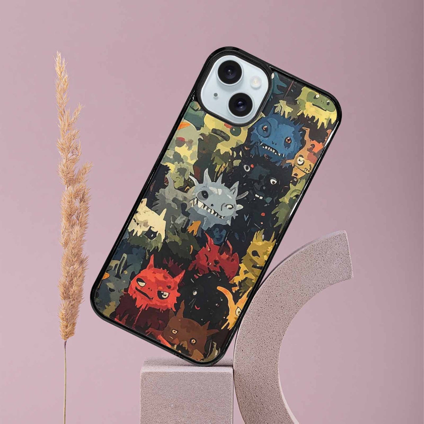 iPhone 15 Plus Case — Monsters Camomonsters Pattern Okl, Original Design Phone Case