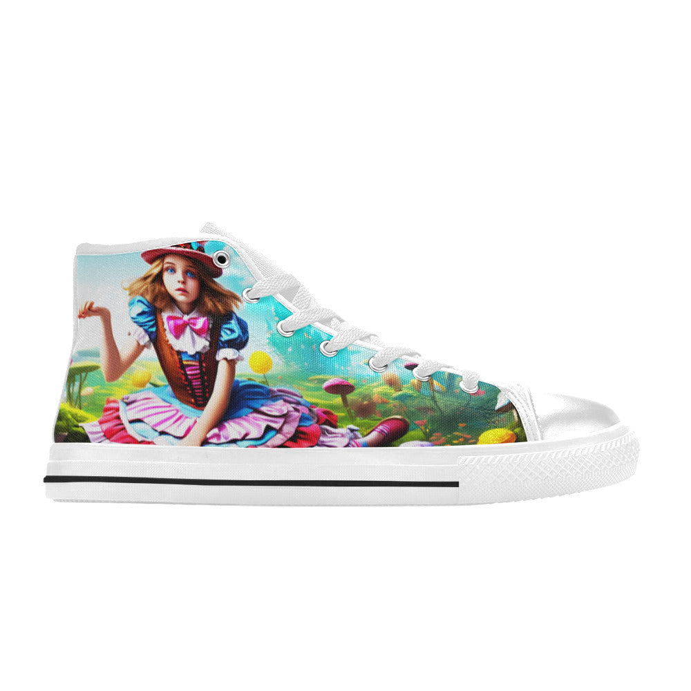MEN'S Acid Creepy Wonderland Psychedelic High Top Canvas Aesthetic Shoes