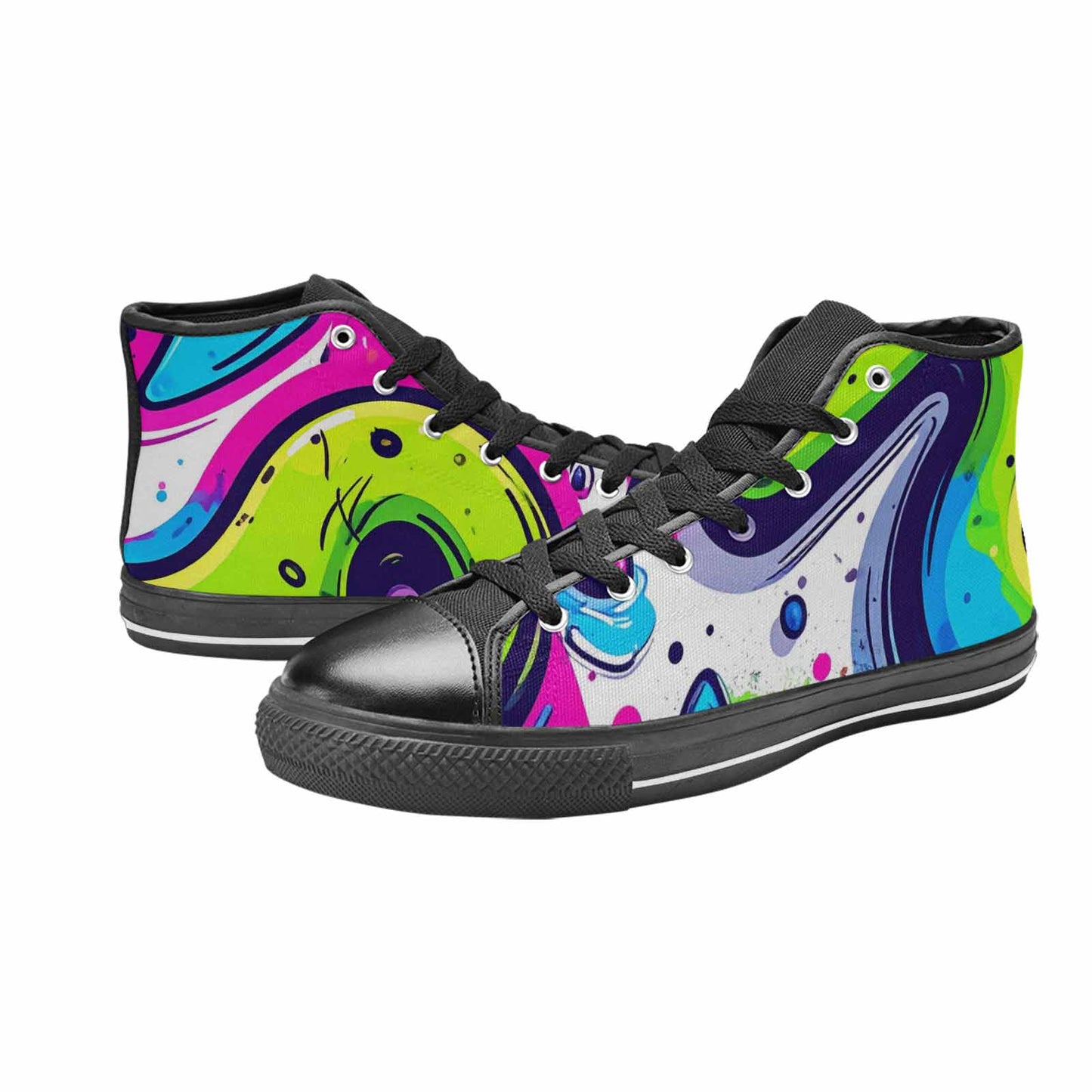 MEN'S Acid Wash Cartoon High Top Canvas Dark Academia Custom Shoes