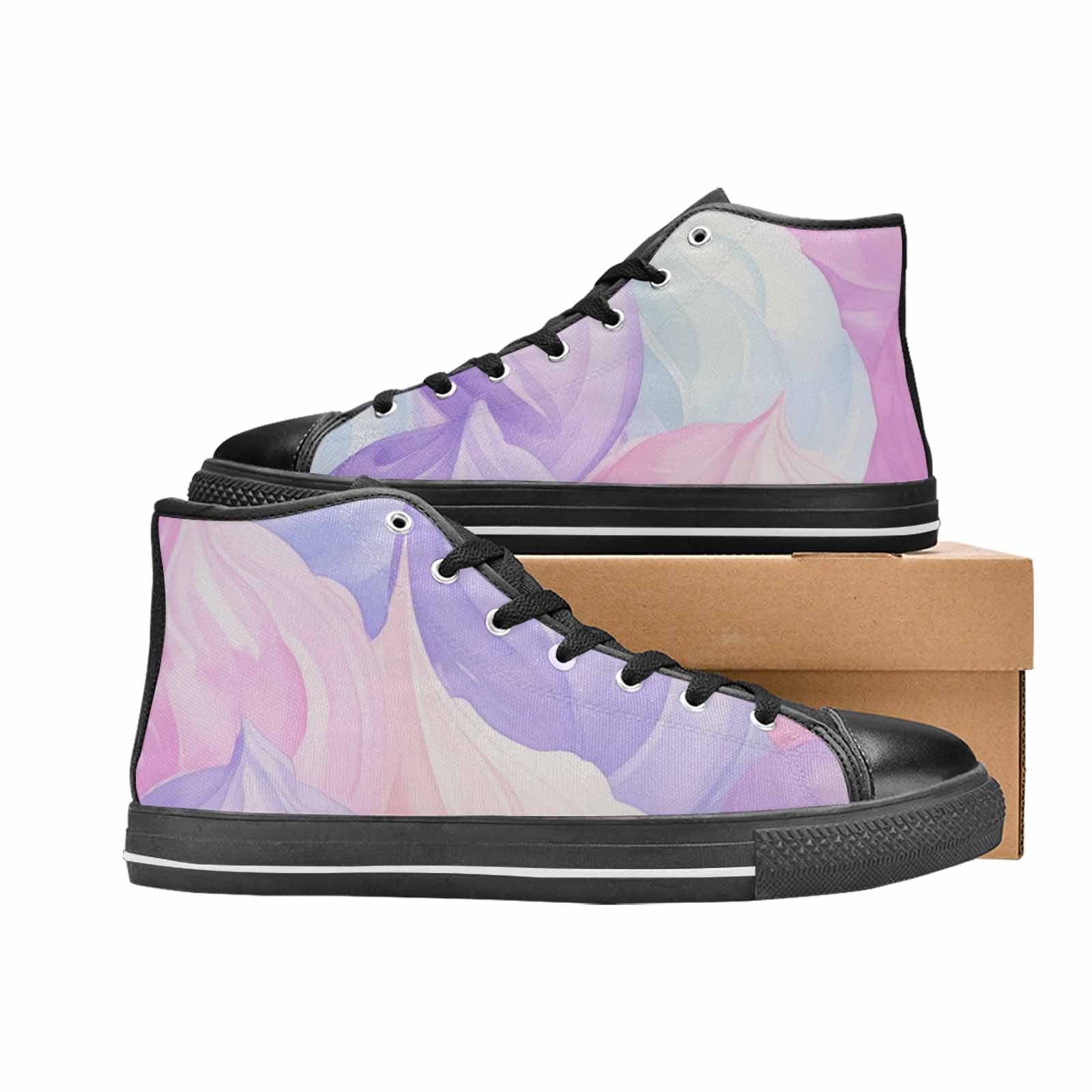 WOMEN'S Tie Dye - High Top Canvas Neon Fantasy Custom Sneakers