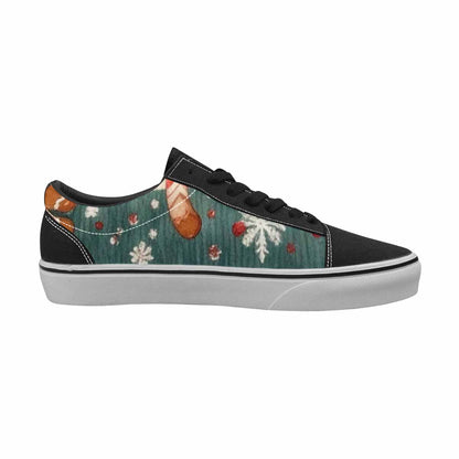 MEN'S Christmas Holly Snowflake Canvas Lace-Up Surreal Shoes