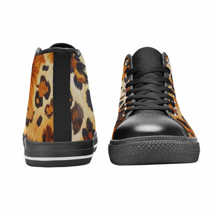 MEN'S Cow Animal Print High Top Canvas Dreamcore Custom Sneakers