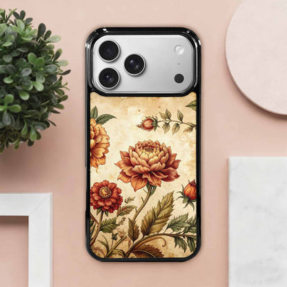 iPhone 17 Pro Max Case — Vintage Botanical Art Pattern Floral, Custom Art Phone Cover