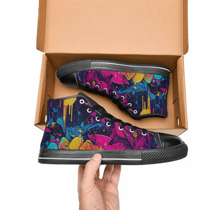 WOMEN'S Paint Splatter High Top Canvas Vivid Sneakers