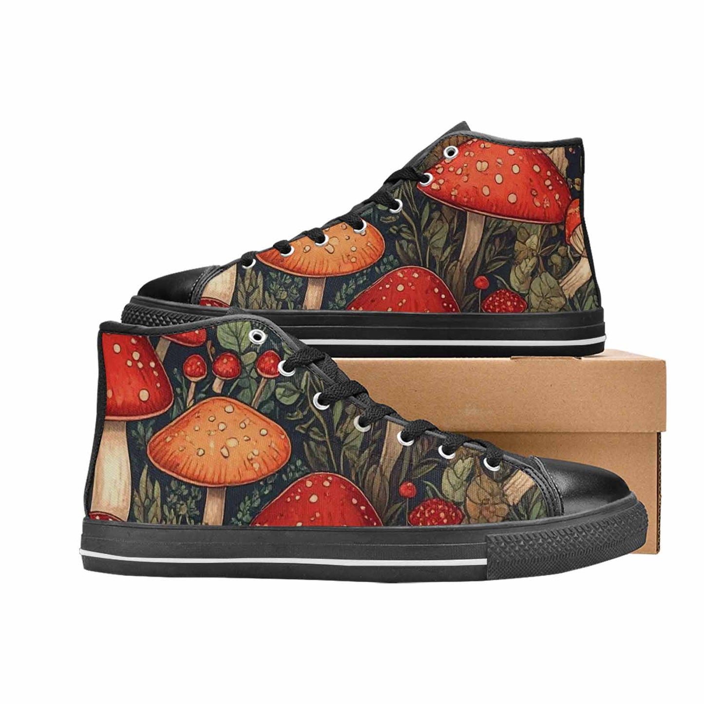 WOMEN'S Mushroom High Top Canvas Grunge Shoes