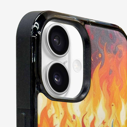 iPhone 16 Plus Case — Flame Burst Full Color Vibrant Flame, Customized Protective Case