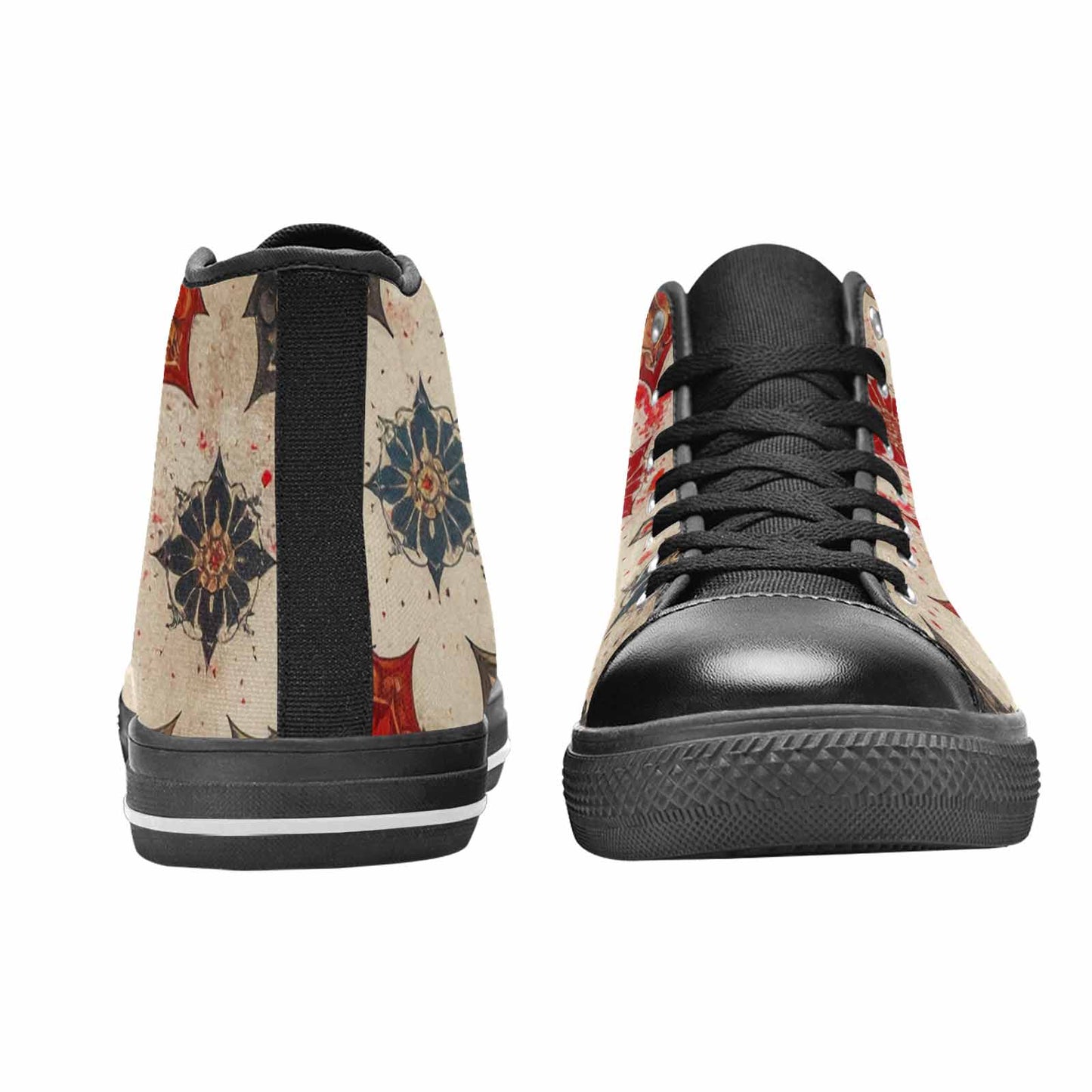 WOMEN'S Mandala High Top Canvas Vibrant Chaos Sneakers