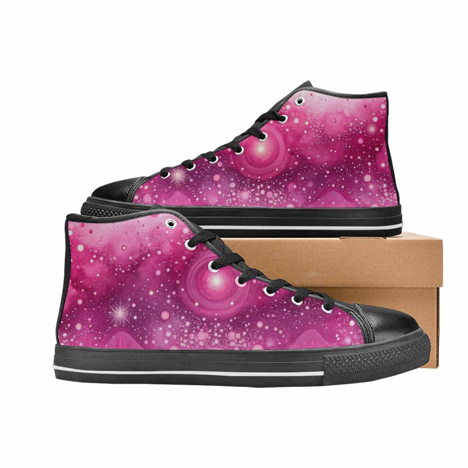 MEN'S Galaxy Art - High Top Canvas Cottagecore Shoes