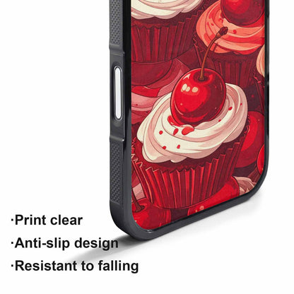 iPhone 17 Pro Max Case — Retro Cherry Cupcake Retro Vintage, Custom Print Case Cover