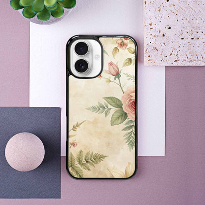iPhone 16 Case — Vintage Botanical Art Pattern, Custom Art Phone Cover