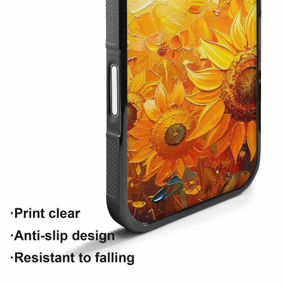 iPhone 17 Case — Impressionist Sunflower Brushstroke Pattern Floral, Custom Made Phone Cover
