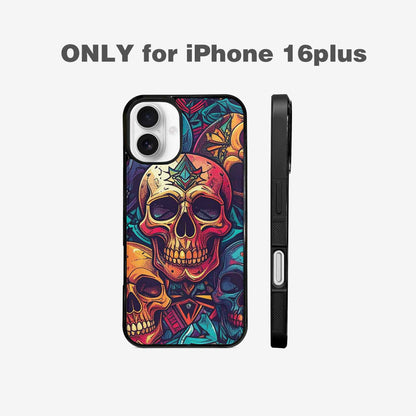 iPhone 16 Plus Case — Sacred Geometry Lots Of Skulls Seamless, Personalized Phone Case
