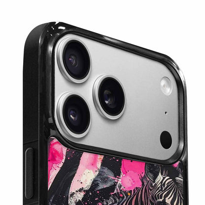 iPhone 17 Pro Case — Black Pink Ink Zebra Stripe Animal, Custom Art Phone Cover