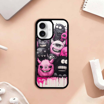 iPhone 17 Case — Monsters (general) Black &amp; Cartoon Cute, Custom Phone Case