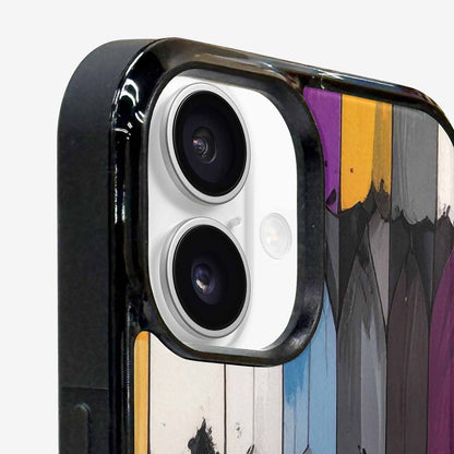 iPhone 16 Plus Case — Asexual Flag Color Theme Small Rainbow, Custom Print Case Cover
