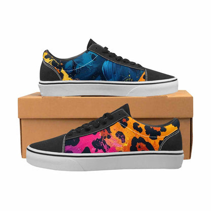 WOMEN'S Animal Print Lace-Up Canvas Dark Academia Custom Sneakers
