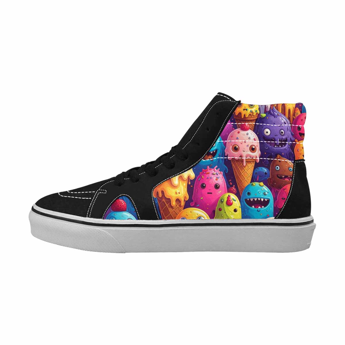 MEN'S Melting Ice Cream Monster High Top Canvas Melting Art Sneakers