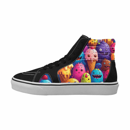 MEN'S Melting Ice Cream Monster High Top Canvas Melting Art Sneakers