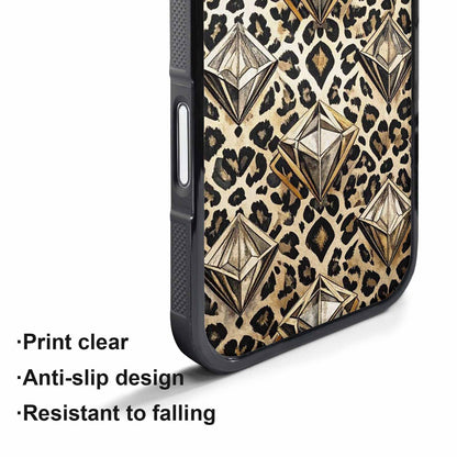 iPhone 17 Pro Case — Vintage Leopard Print Diamond Animal Print, Original Design Phone Case