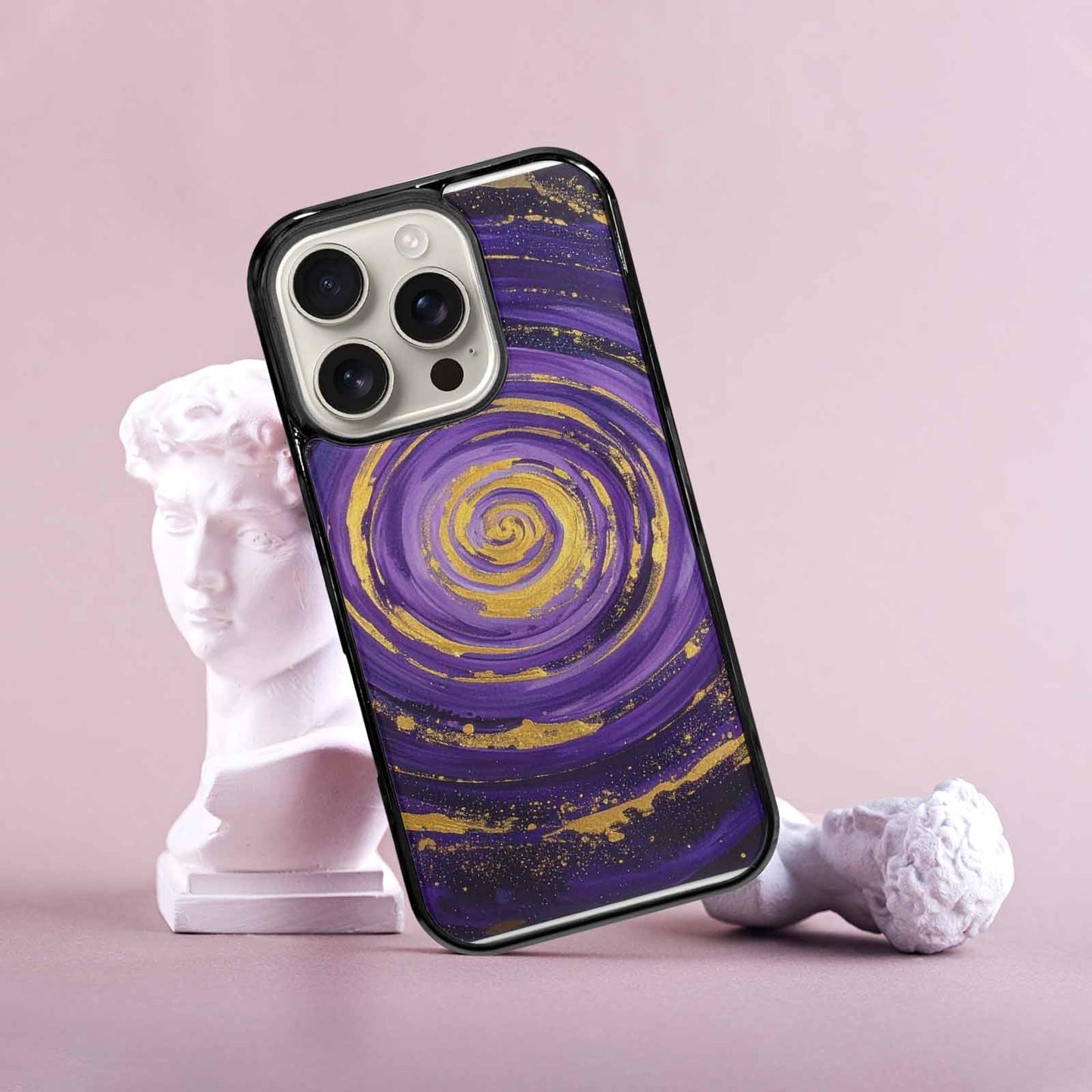 iPhone 16 Pro Case — Swirling Brushstroke Starry Night Texture Blended, Custom Print Case Cover